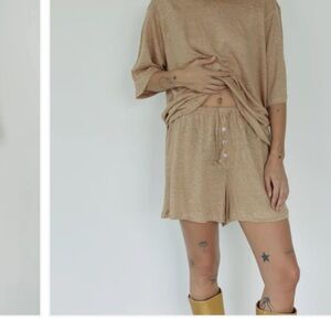 Boheme Goods Linen Short Tan L XL NWT